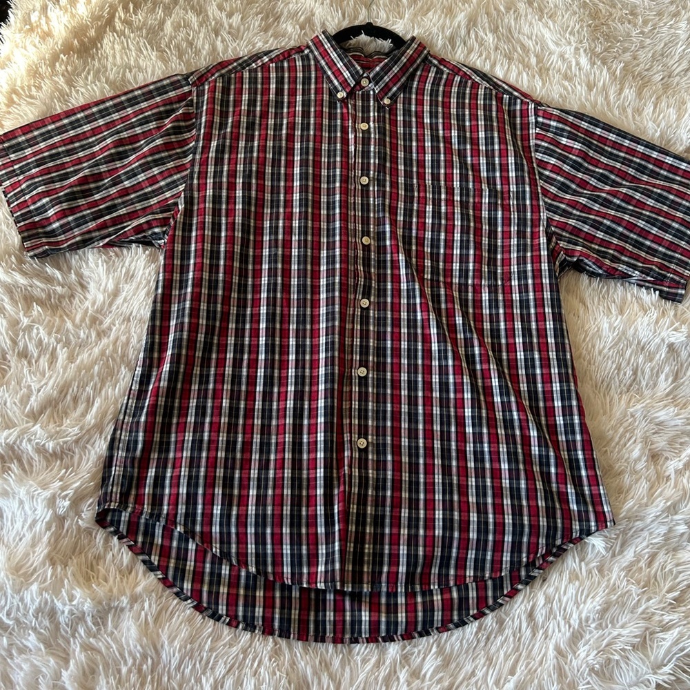 Puritan Wrinkle Resistant Red Plaid Button-up Shirt - Picture 2 of 7